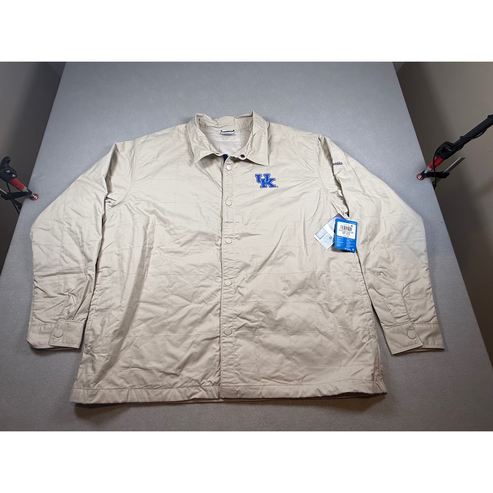 Columbia Kentucky Wildcats Quilted Shirt Jacket Mens XXL Tan XM9412-289 NWT